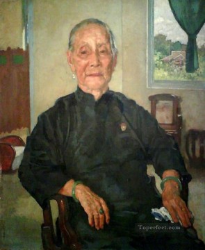 Xu Beihong Ju Peon Painting - a portrait of madame cheng 1941 Xu Beihong in oil